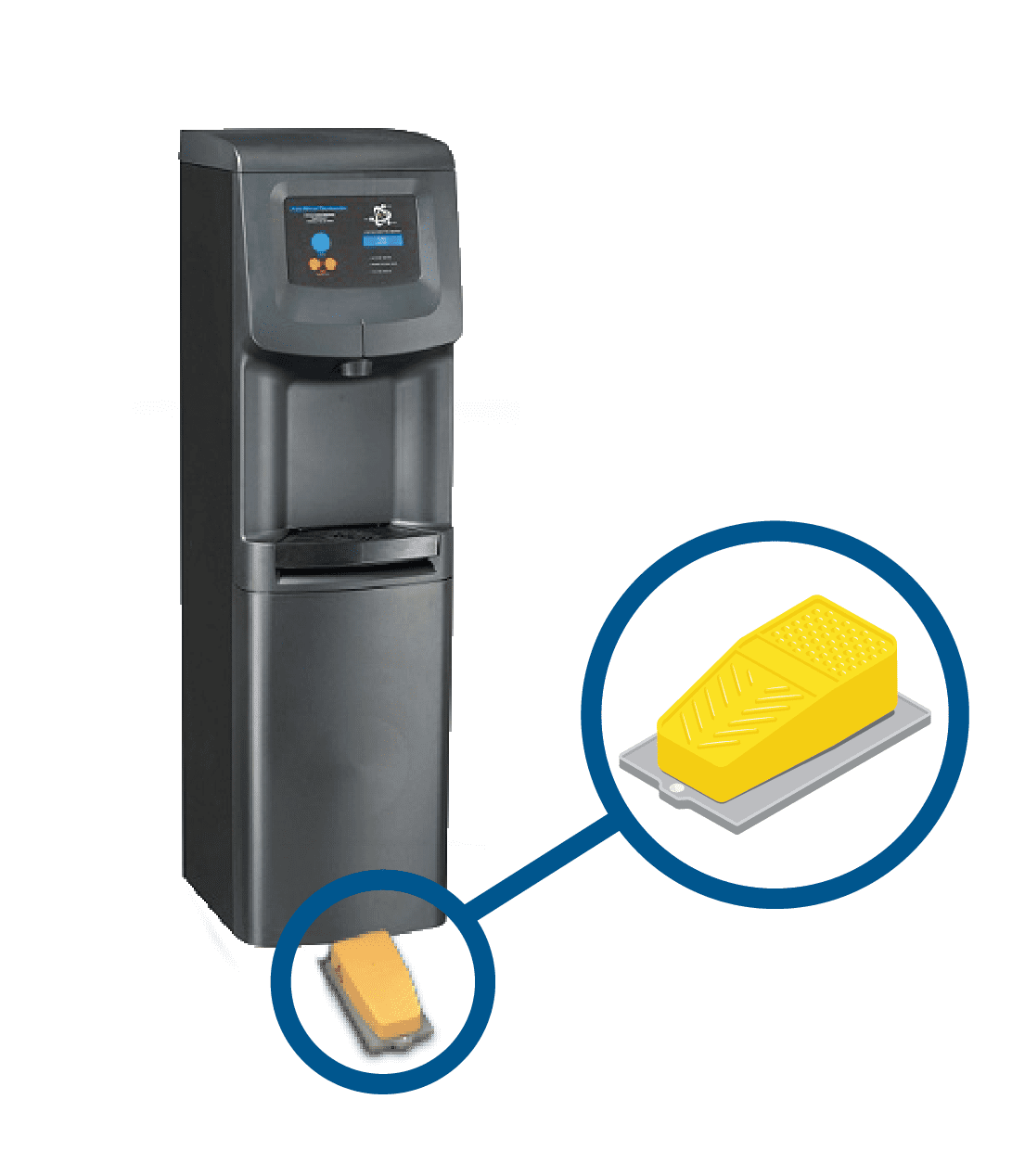 Touchfree Water Cooler single pedal with 2i cooler Touchfree dispense